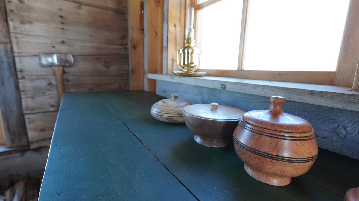 Lidded Hackberry Bowl. by Eldon Foster