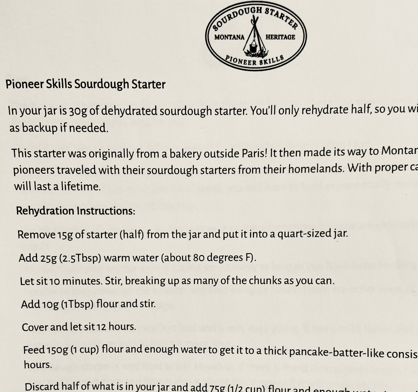 Montana Sourdough! Dehydrated Starter