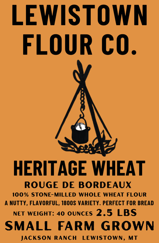 Whole Wheat Flour—Rouge De Bordeaux 1800s heritage wheat