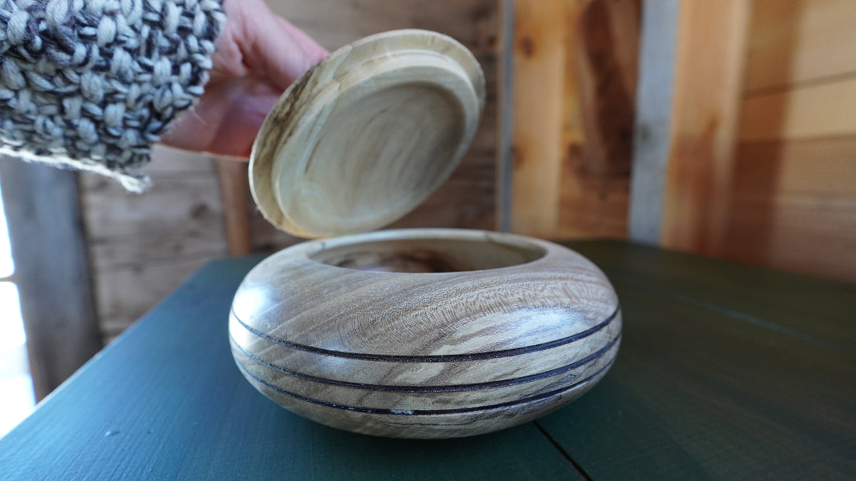 Lidded Hackberry Bowl.  by Eldon Foster