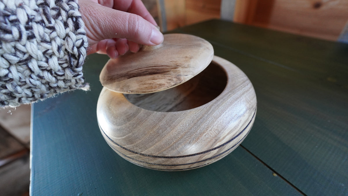 Lidded Hackberry Bowl.  by Eldon Foster