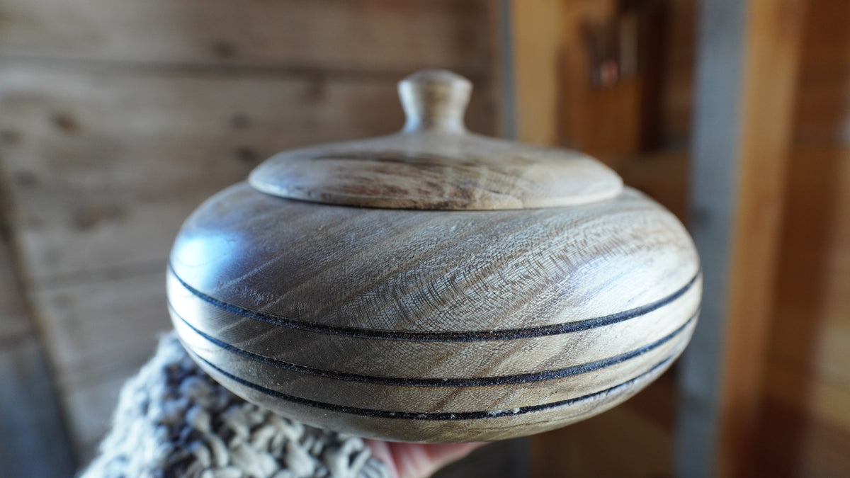 Lidded Hackberry Bowl.  by Eldon Foster