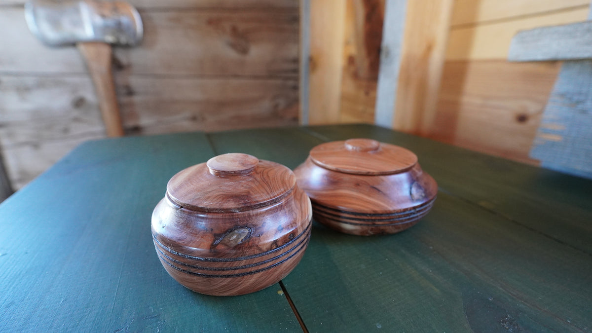 Pair of Mesquite Spice Bowls. by Eldon Foster