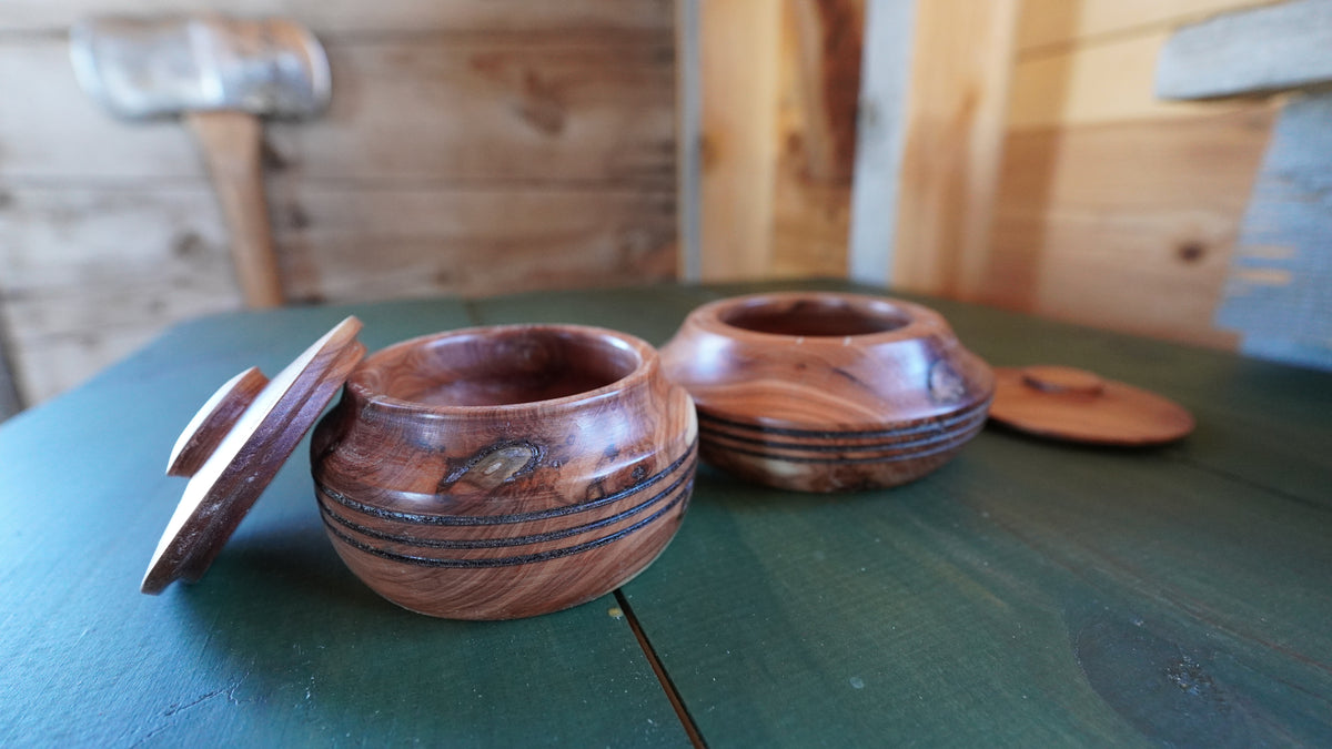 Pair of Mesquite Spice Bowls. by Eldon Foster