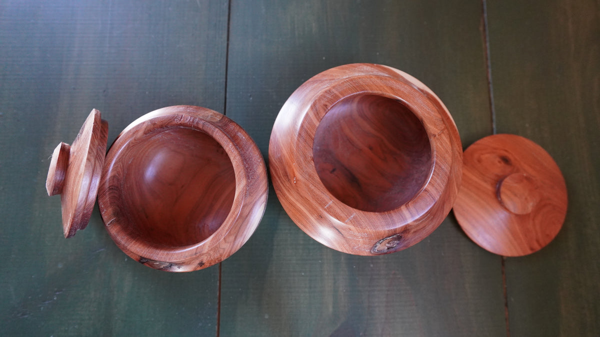 Pair of Mesquite Spice Bowls. by Eldon Foster