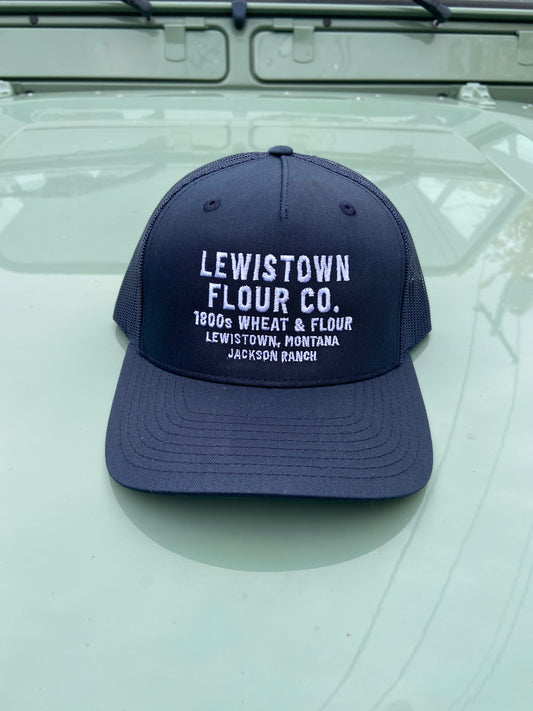 Navy Ball Cap, Locally embroidered, Lewistown Flour Co