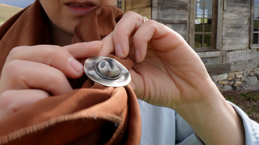 "Cow Poke" Handmade Pure Silver Scarf Slide